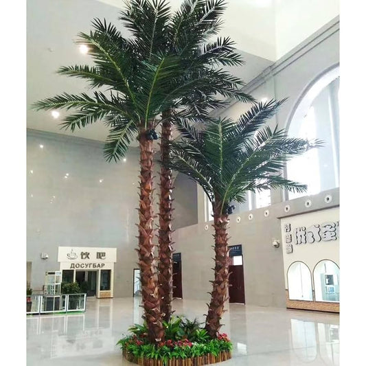 Lifelike Faux Palm Tree Set – Office, Mall & Hotel Decoration