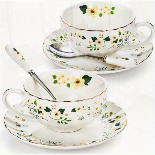 CHARIVA Elegant Ceramic Coffee Cup with Saucer