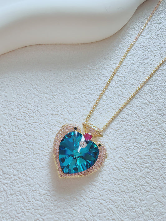 gold plated heart neckles